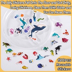 6 Sets Reusable Sticker Books for Toddlers 1-3, Jelly Sticker Books for Toddl…