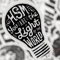 50Pcs Funny Punk Stickers | Black & White DIY Waterproof Decals | Series 01