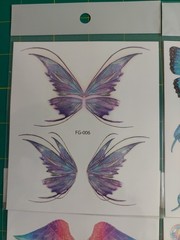 4 Sheets Girls Glitter Face Tatoos Butterfly Feather Angle Wings Bubbles NEW NIP