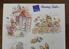 Vintage GIORDANO Bunny Tails sticker sheet, Paper Magic Group, unused