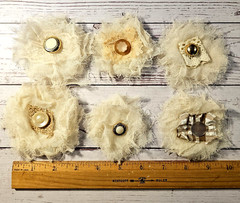 Handmade Junk Journal Clusters Scrapbook Embellishment Set of 6