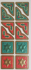 SANDYLION Embossed Scrapbook Stickers – CHRISTMAS BORDERS & CORNERS – 17 pcs