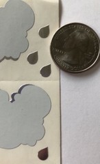 CLOUD FOIL Sticker(8pc)Mrs.Grossman’s •Raindrop•Weather•Sky•Rain•Metallic•White