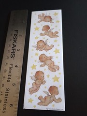 Vintage HALLMARK Mary Hamilton Christmas Nativity Angels Sticker Strip VTG RARE