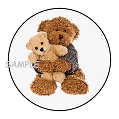30 CUTE TEDDY BEARS ENVELOPE SEALS LABELS STICKERS 1.5″ ROUND GIFTS FAVORS