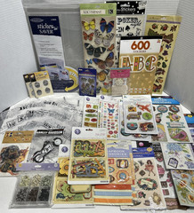 Scrapbook Sticker Embellishments Lot Tattoos Charms Brads Storage Sleeves NEW