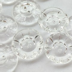 Chenkou Craft New 50pcs 20mm Clear Flower Plastic Buttons Sewing Craft 2 Holes