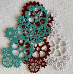 SMALL GEAR Die-Cuts(3pc)Steampunk •Cogs•Sprocket•Earthtone•Machine •Antique•Spin