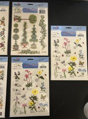 Lot of 7 TULIP RUB ON TRANSFERS MPD# 62, 36, 90, 263, 261 & 59 Floral Plants