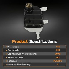 Coolant Overflow Expansion Tank Reservoir Bottle w/Cap for Buick Encore 2013