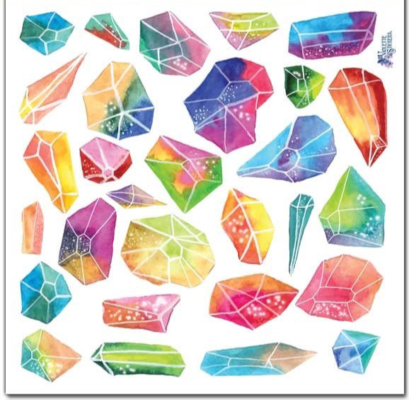 Violette Stickers Rainbow Gems Crystal Rocks Craft Planner Supply Scrapbook