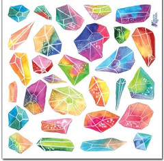 Violette Stickers Rainbow Gems Crystal Rocks Craft Planner Supply Scrapbook
