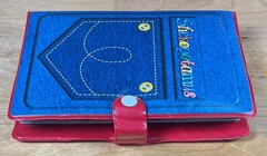 Stickopotamus Sticker Binder Denim Jeans Pocket + 97 Sticker Sheets New/Used