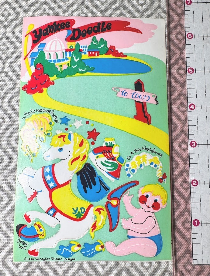 1980s Vintage Yankee Doodle Sticker Sandylion Maxi Activity 1984 Rare HTF