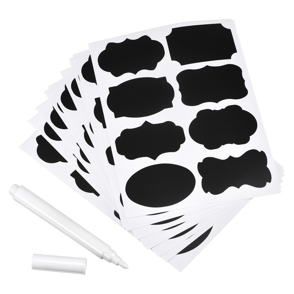 Chalkboard Labels Blackboard Stickers 50x35mm Reusable W Chalk Marker Count 96