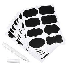 Chalkboard Labels Blackboard Stickers 50x35mm Reusable W Chalk Marker Count 96