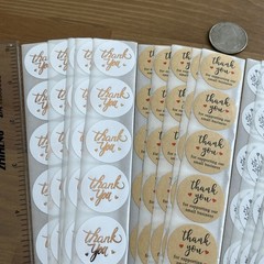 200pcs Cute Thank You Stickers 1” Small Business for Decorate Envelopes Sealing