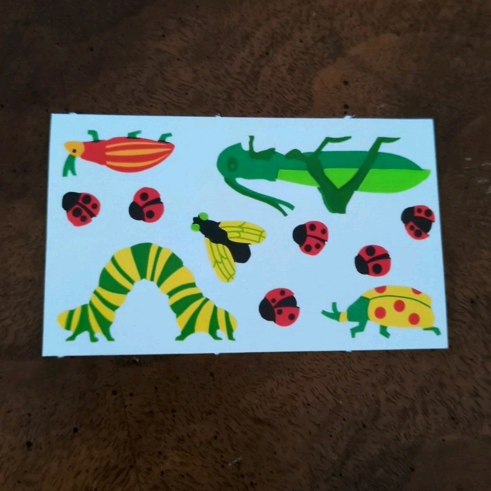 Vintage Stickers Caterpillar Fly Beetle Grossman’s Bugs Grasshopper Ladybugs