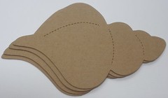 {3} *LARGE SEASHELLS* Conch Embellishment Raw Bare Unfinished Chipboard Die Cuts