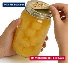 600 Pcs Homemade with Love Stickers, 2″ round Canning Labels for Mason Jars, Jam