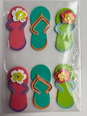 The Paper Studio La Petites Flip Flop Stickers – New, Never Used 6 pc Pink,Green