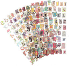 24 Sheet Vintage Scrapbook Stickers, Cute Alphabet Number Stickers, Scrapbook St