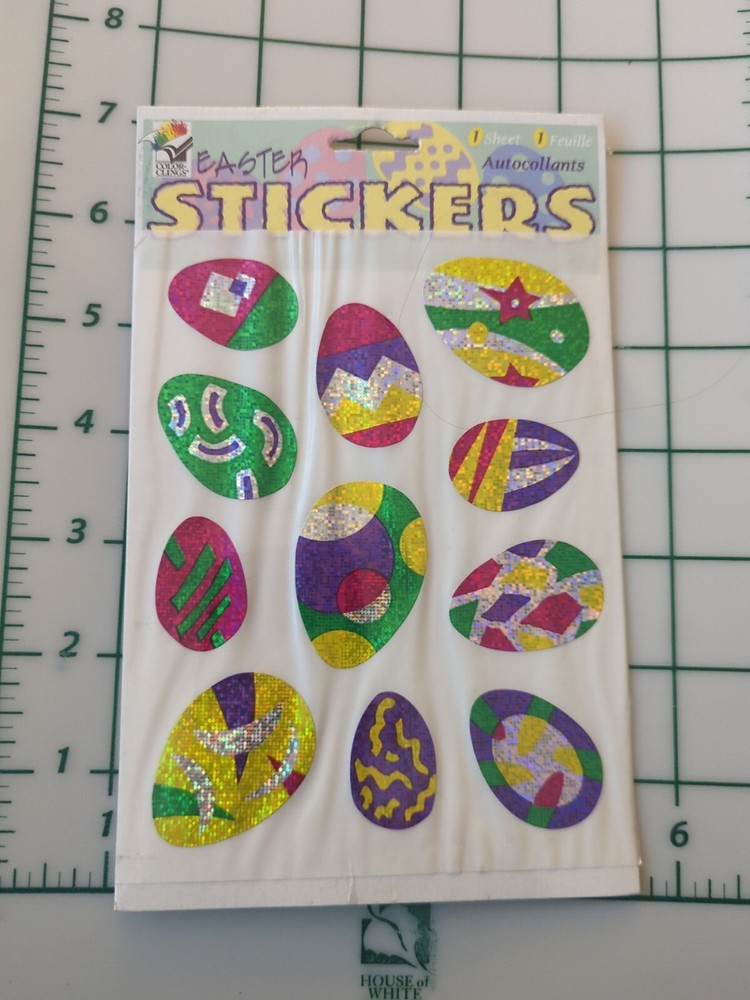 Vintage Stickers Easter Eggs Prism Paper Magic Group 1 sheet New In Pack