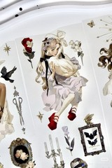 Gothic Fantasy Girls Dimensional Scrapbooking Sticker Sheets, Holographic Foil
