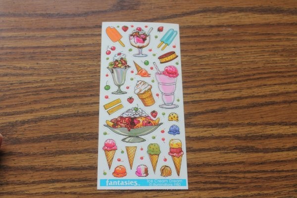1983 Illuminations Fantasies Sticker sheet Ice Cream Dreams sundae milkshake pop