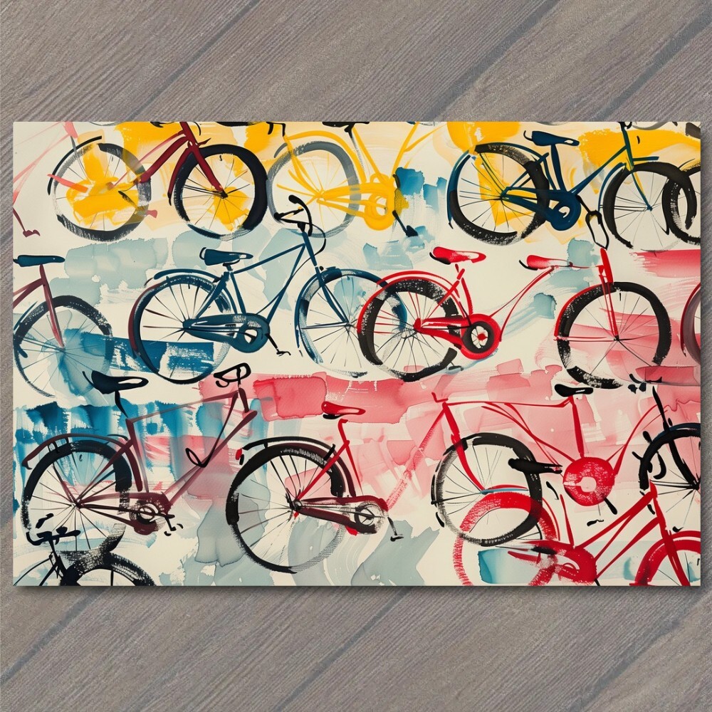 STICKER Bicycle Collage Riding Bikes Funny Cute Strange Wheels Fun Cute Art