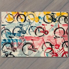 STICKER Bicycle Collage Riding Bikes Funny Cute Strange Wheels Fun Cute Art