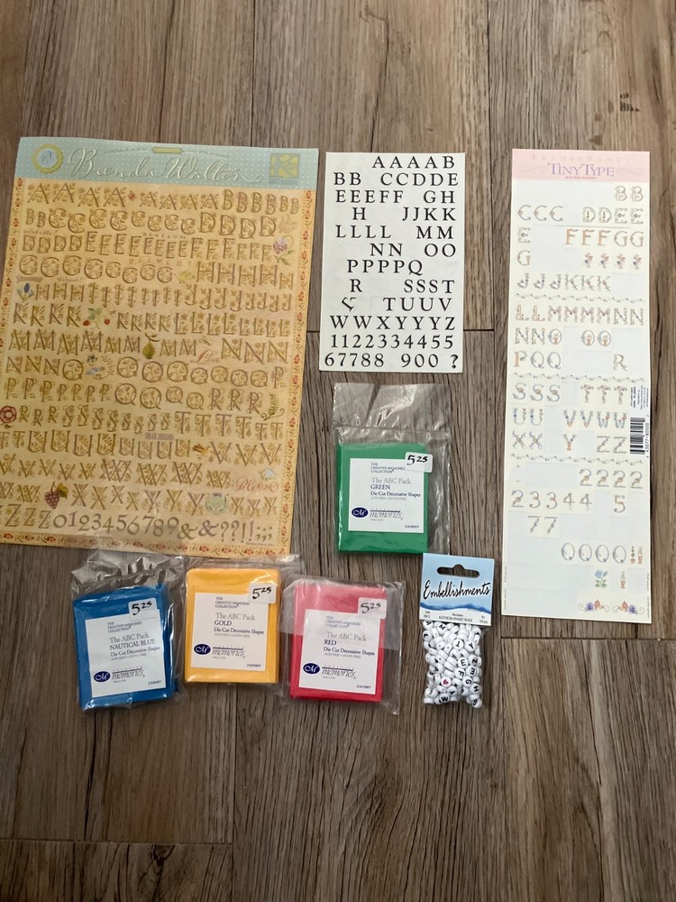 Scrapbooks Alphabet Stickers, Die cuts, and Embellishments