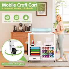 Craft Storage Cart, Vinyl Roll Holder, Compatible with Cricut Cutting Machines