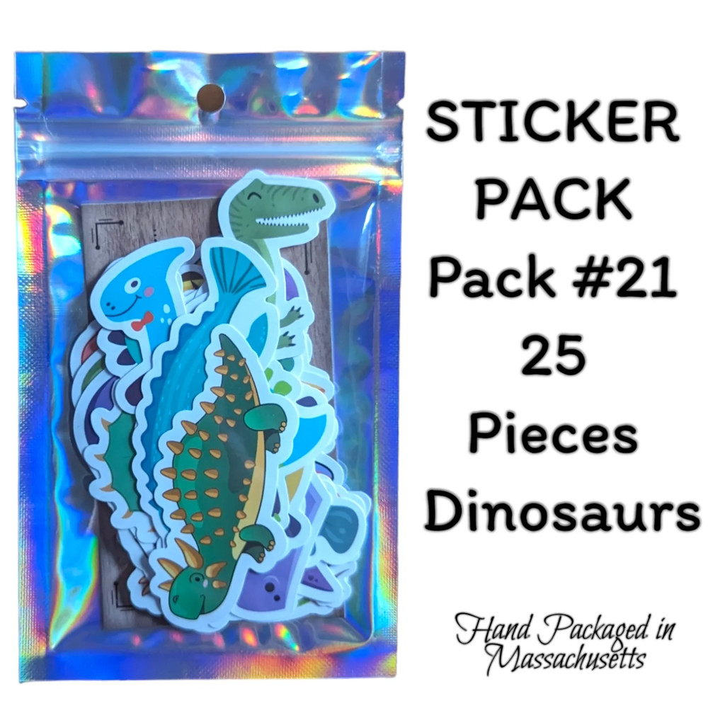 STICKER PACK – Pack #21 – 25 Pieces – Dinosaurs