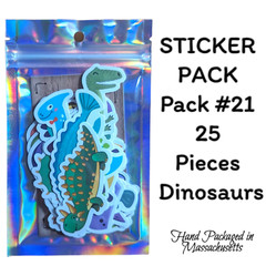 STICKER PACK – Pack #21 – 25 Pieces – Dinosaurs