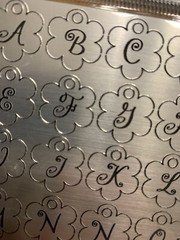 DieCuts with a View METALLIC ACCENTS FLOWER TAGS Large Alphabet STELLA Uppercase