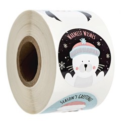 Modern Animal Faces Holiday Stickers / 500 Snowflake Christmas 1.5″ Diameter …