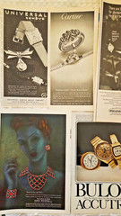 LOT 25pc Vtg JEWELRY WATCHES Ephemera Pack Print Ads Tiffany Cartier