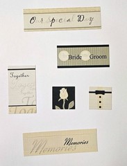 Set of 3 Pebbles Inc Wedding Sampler Cardstock Stickers Bride Groom SnipIts
