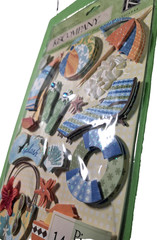K&Company Grand Adhesions ~ 14 pc Happy Trails Water Fun w/glitter & gems- new