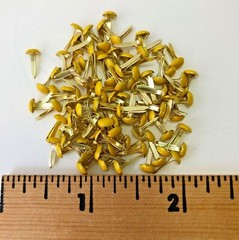 Fasteners – Brads – “4mm Bright Yellow Dots» – 100 – NEW
