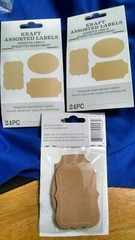LOT 3 PACKS OF 24 Darice Assorted Kraft Labels 1 3/4 x 2 3/8 inch NEW