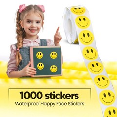 1000PCS Yellow Smiley Face Stickers 1 Inch – Bulk Happy Face Stickers for Cla…