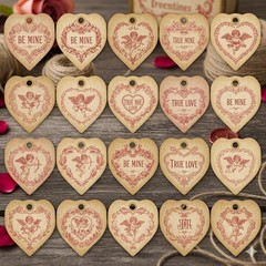 Set Off Valentines Love Tags PICK A Set Embellishments Junk Journal Scrapbook