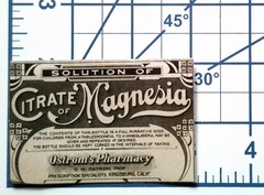 Vintage Citrate Magnesia Ostrom’s Pharmacy Paper Sticker Decal Die Cut