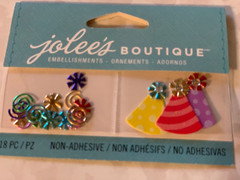 JOLEE’S BOUTIQUE 3D MINI PARTY HATS MULTI-COLOR SWIRLS & HATS W/ GEMSTONES