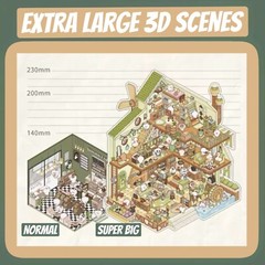 2 (3D) 8.89 x 7.48 Isometric Scene Rooms. Castle and Magic School.