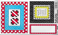 Frame Banner Photo Corner Polka Dots Blue Red Yellow Black Fresh Funky Stickers