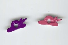 PINK & PURPLE HAT SCRAPBOOKING EYELETS EYELET OUTLET APPROX 10 PCS 2 COLORS