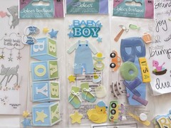 Baby Boy Scrapbooking Stickers Large Blue Mixed Lot Sealed Vintage New!